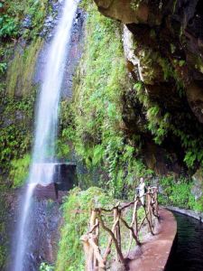 A spectaculat waterfall on the Levada da Ribeira da Janela