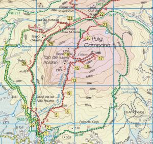 Costa Blanca Mountains map segment