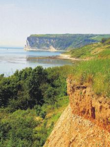 Looking towards Whitecliff Bay from the clifftop path (Walk 40, Walk! The Isle of Wight)