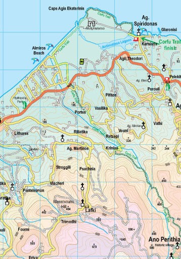 Corfu Tour &amp; Trail map section